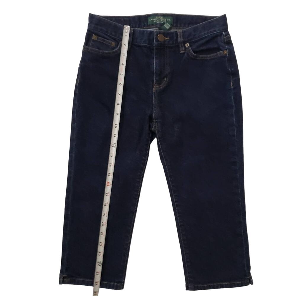 Lauren Jeans Co Ralph Lauren Womens Jeans Size 2 P Mid Rise Dark Wash Blue Denim